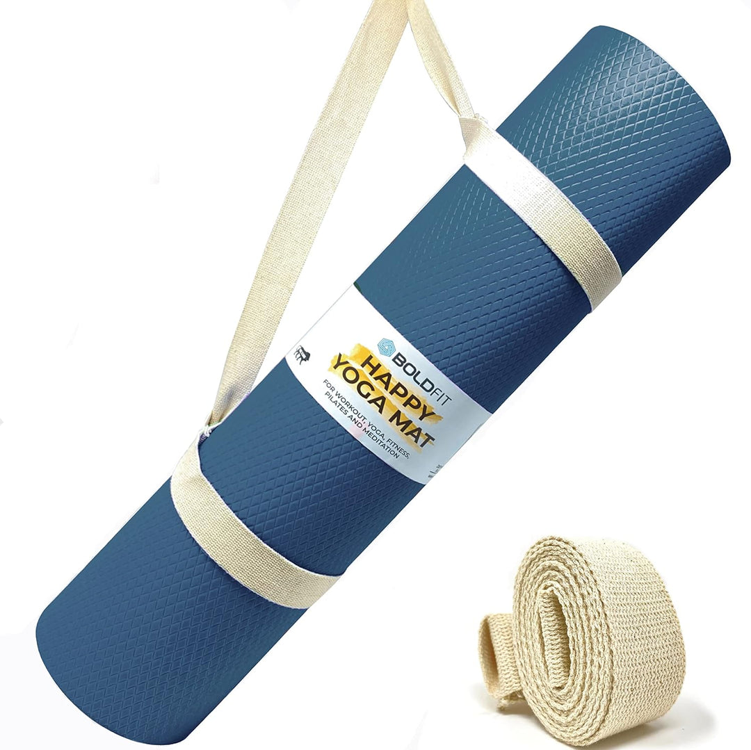 Boldfit Yoga Mat For Home Workout Anti Slip - 4 MM Navy Blue