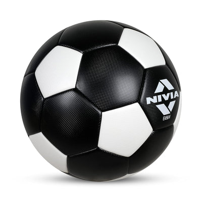 Nivia Football, B&W Football, PU Football, 32 Panels, Suitable for Soft & Wet Ground,Hard Ground,International Match Ball, Football for Men & Women Size-5 (Black)