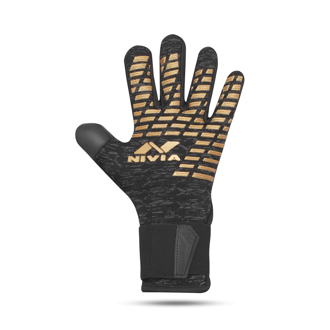 Nivia Ashtang Gold Rubber Football Goalkeeper Gloves