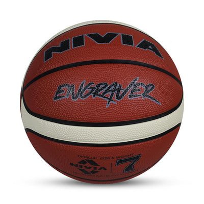 Nivia Nylon Engraver Basketball , Size : 7 , Material : Rubber , Color: Multicolor