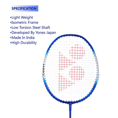 YONEX ZR 100 Light Aluminium Strung Badminton Racket with Full Racket Cover (Blue) | For Beginners | 95 grams | High Durability