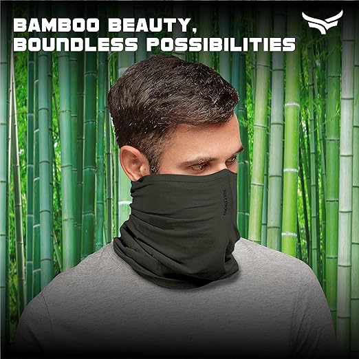 Bamboo Bandana for Men | Face Mask for Women | Face Cover for Men | 100% Organic | Eco-friendly | Odour-Free | Soft on Skin | Thermoregulatory Fabric (Khakhi)