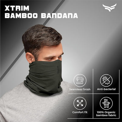 Bamboo Bandana for Men | Face Mask for Women | Face Cover for Men | 100% Organic | Eco-friendly | Odour-Free | Soft on Skin | Thermoregulatory Fabric (Khakhi)