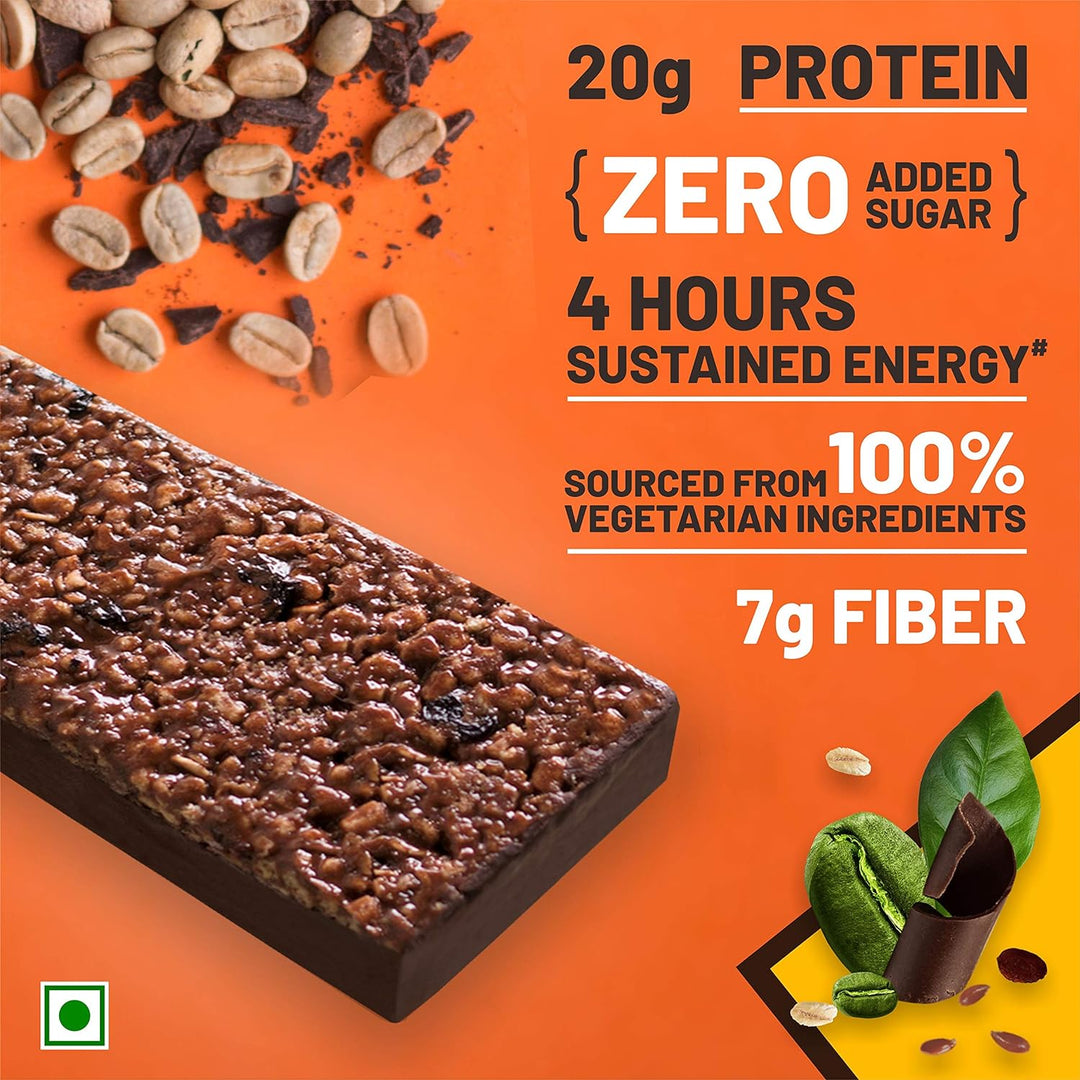 RiteBite Max Protein Active 20g Green Coffee Beans Protein Bars (Pack of 6), 420g