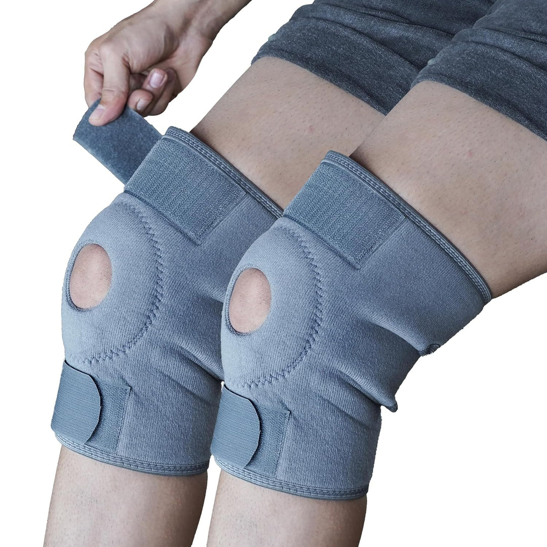 Adjustable Grey Knee Cap For Men & Women For Leg Pain Relief /Knee Support/Knee Brace for Gym, Fitness, Basketball, Injury Recovery, Running, Sports  (Freesize,Grey)