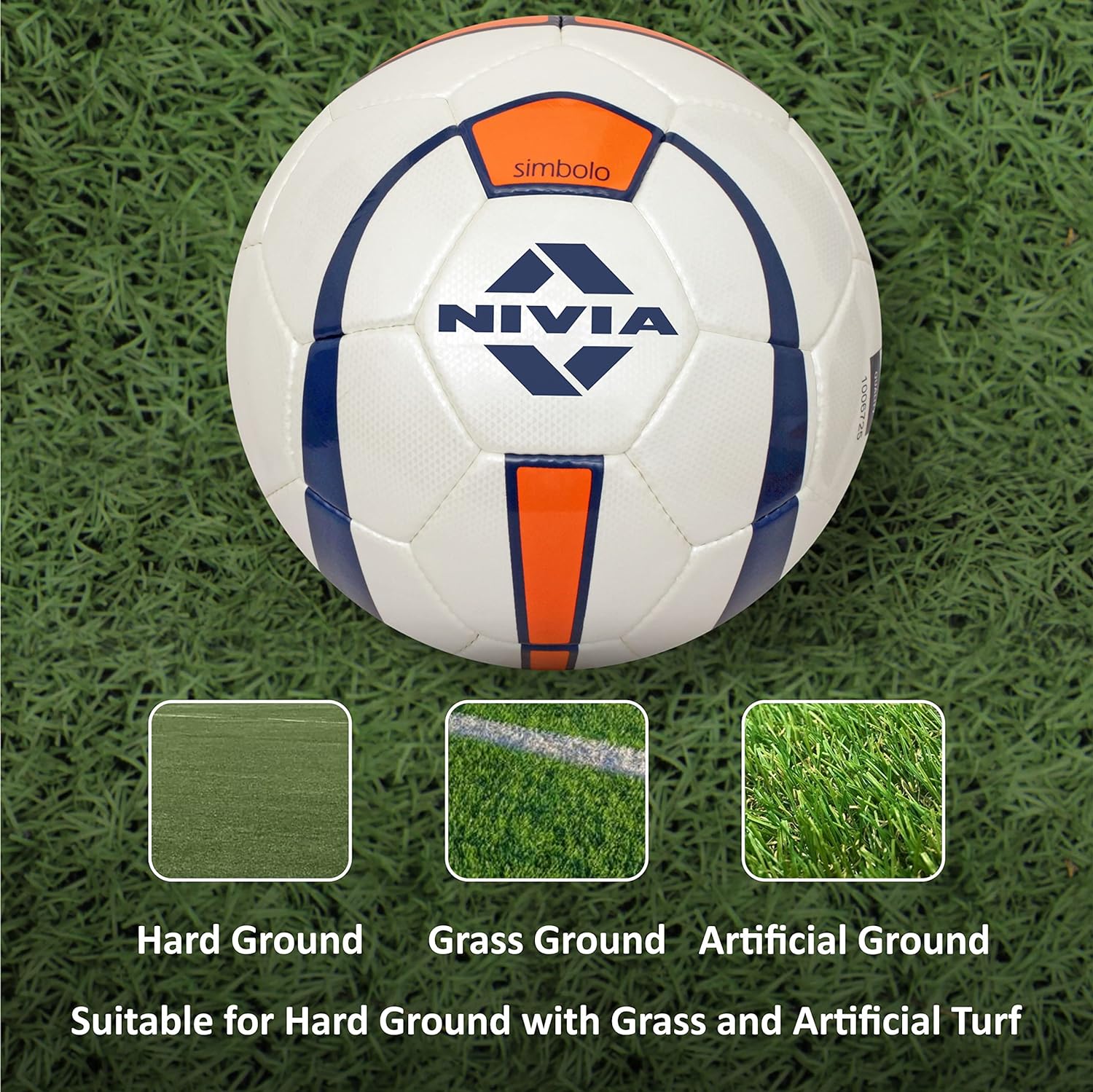 Nivia Simbolo Football PU Stitched Construction 32 Panel Suitable for KriyaFit