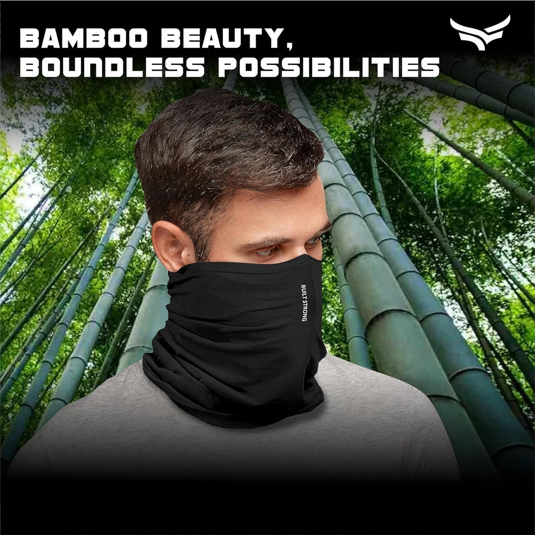 Bamboo Bandana for Men | Face Mask for Women | Face Cover for Men | 100% Organic | Eco-friendly | Odour-Free | Soft on Skin | Thermoregulatory Fabric (Black)