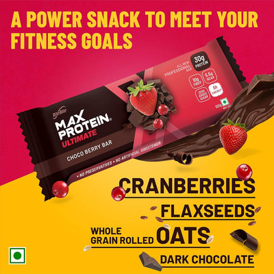 RiteBite Max Protein Ultimate 30g Choco Berry Protein Bars (Pack of 12), 1200g