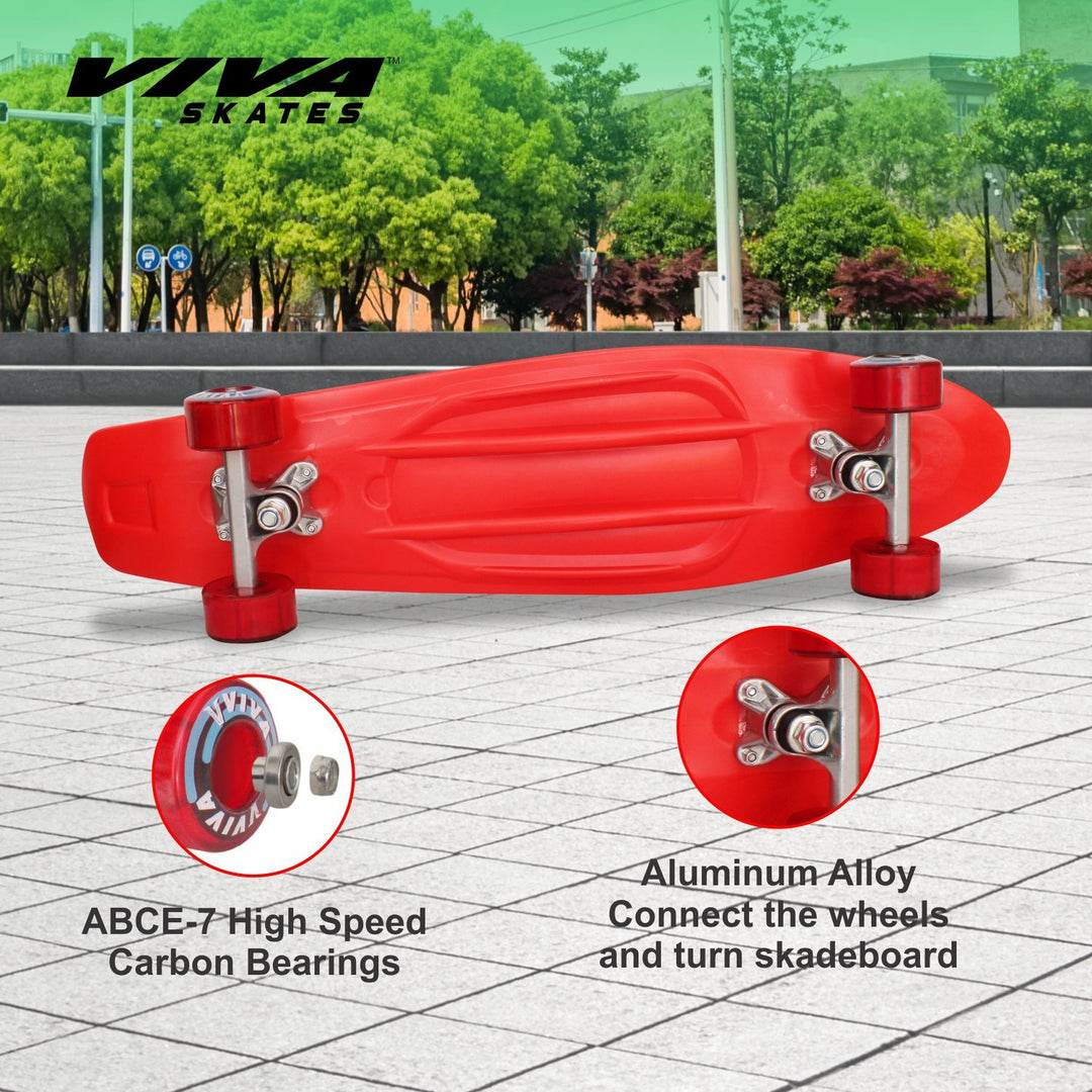 Junior 28 inch x 7.5 inch Skateboard -Red