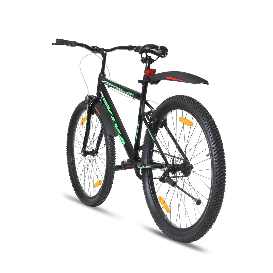 Aero-2.0 Single Speed City Bike for Adults (Black-Green) Suitable for Age : 16years to Above || Height : 5ft 2  to 5ft 11 