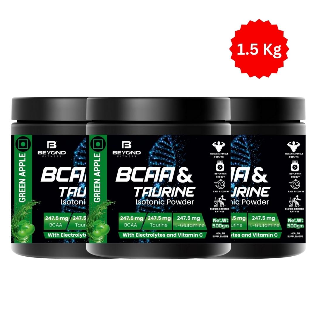 Beyond Fitness BCAA & TAURINE Isotonic Energy Drink With Electrolytes and vitamin c (Pack of 3) 1.5kg