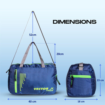 Stealth Gym Bag  Navy | Green (Kit Bag)