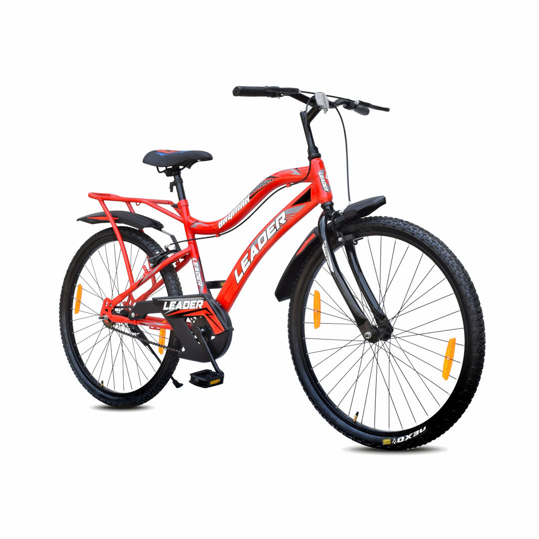 Leader Baymax 26T IBC Mountain Bicycle/Bike Without Gear Single Speed for Men - Ideal for 10+ Years (26T, RED)