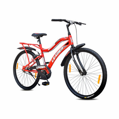 Leader Baymax 26T IBC Mountain Bicycle/Bike Without Gear Single Speed for Men - Ideal for 10+ Years (26T, RED)