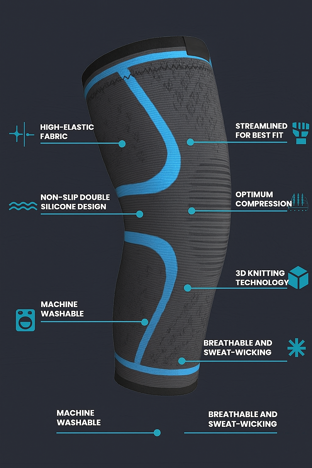 ALYV Knee Support Cap Knee Braces for Running | Gym | Fitness | Knee Pain Women & Men - Small Size