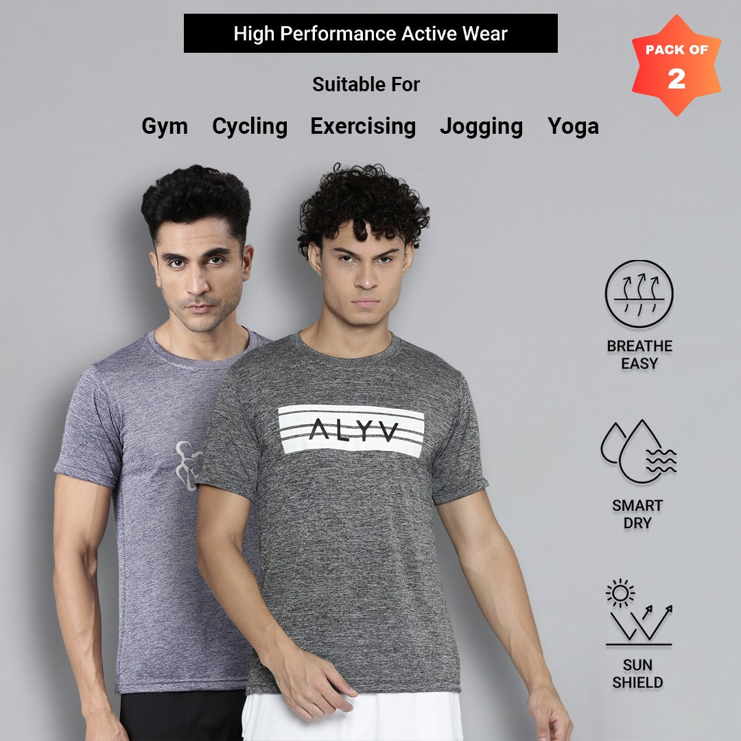Men’s Max Performance Dry Fit T-shirt (Navy & Charcoal - Pack of 2)