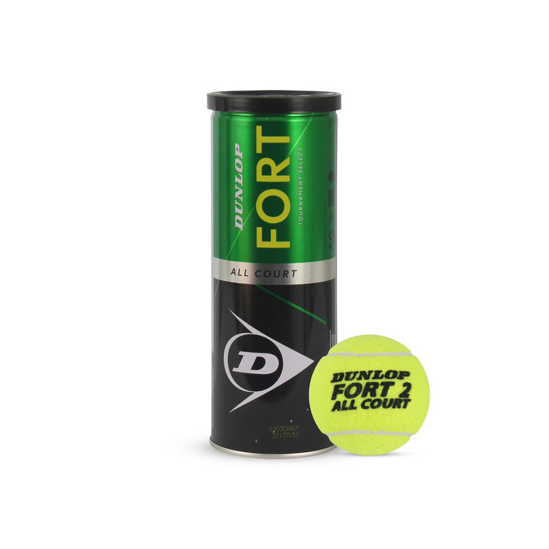 Dunlop Fort All Court Tennis Ball (Material: Rubber | Color: Green) Standard Size (3 Can | 9 Balls (3 Balls/Can)