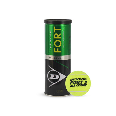 Dunlop Fort All Court Tennis Ball (Material: Rubber | Color: Green) Standard Size (12 Can | 36 Balls (3 Balls/Can)