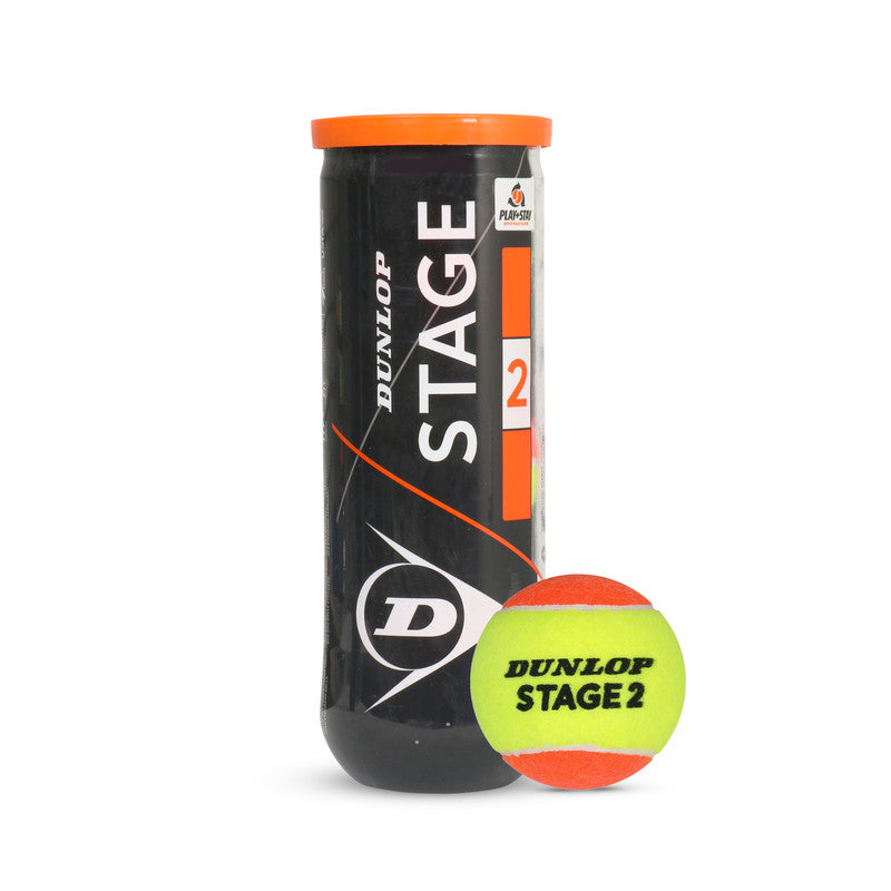 Dunlop Stage 2 Tennis Ball (Color - Green-Orange) (Size Standard) (Pack of 4 Cane)