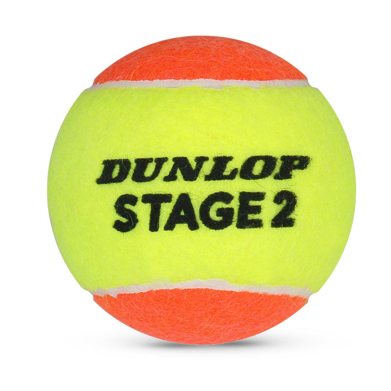 Dunlop Stage 2 Tennis Ball (Color - Green-Orange) (Size Standard) (Pack of 1 Can)