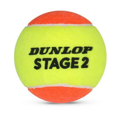 Dunlop Stage 2 Tennis Ball (Color - Green-Orange) (Size Standard) (Pack of 1 Can)