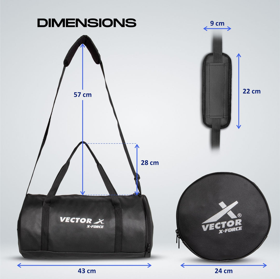  25 L Gym Duffel Bag - X-Force Gym Duffle Bag - Black
