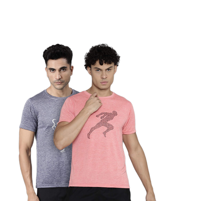 Men’s Max Performance T-shirt Dry Fit (Navy & Peach - Pack of 2)