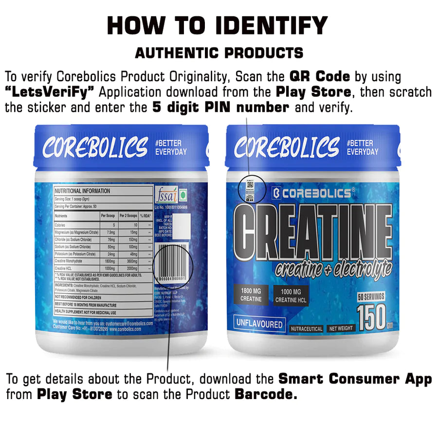 Creatine (Creatine + Electrolyte) (Unflavored | 150 Gm | 50 Servings)