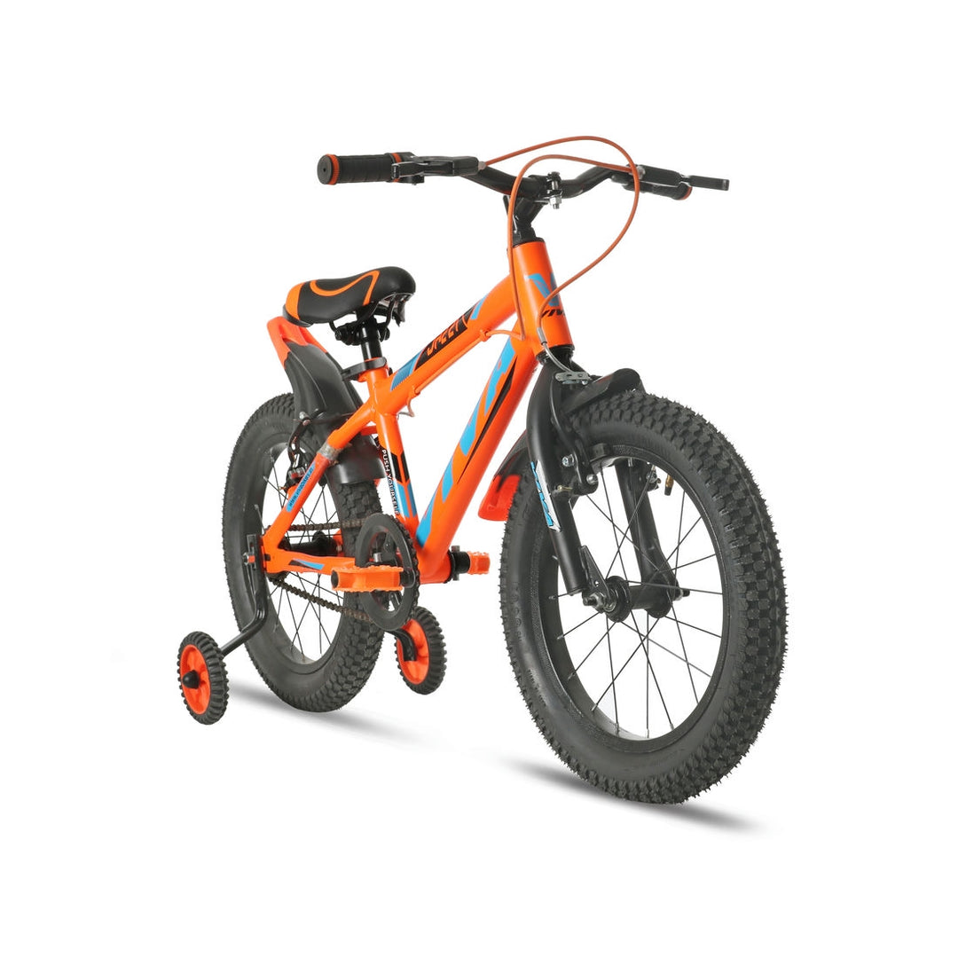 Jazzi Single Speed 16T Single Speed Steel Bicycle for Kids (Black-Orange) Suitable for Age : 4 to 6 Years || Height : 3ft 5  to 3ft 9  