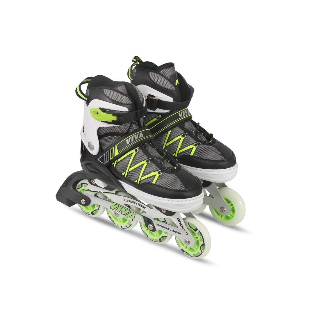 IS-80MM In-line Skates - Size 9 - 11 UK (Black & Green color)