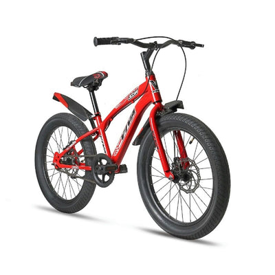 Occam 20 * 3.0inches Semi Fat Single Speed Bicycle for Kids with Dual Disc Brakes (Matt Red) Suitable for Age : 7 years to 10 Years || Height : 3ft 10 inches to 4ft 7 inches