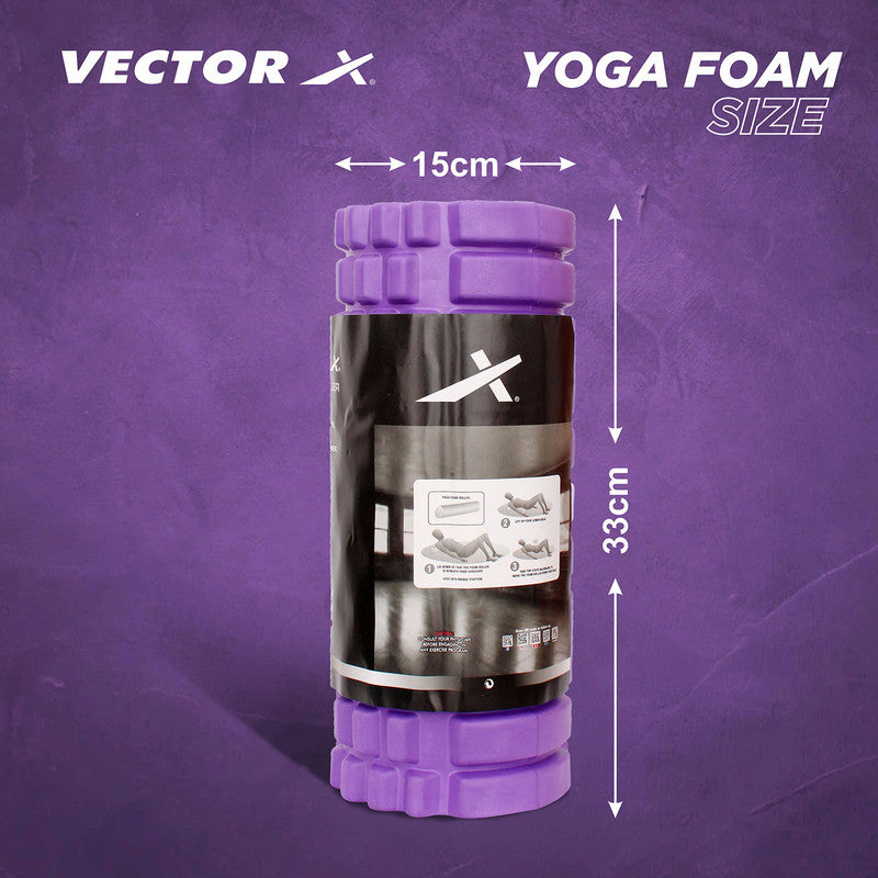 Grid Foam Roller (Length 33 cm |Purple)