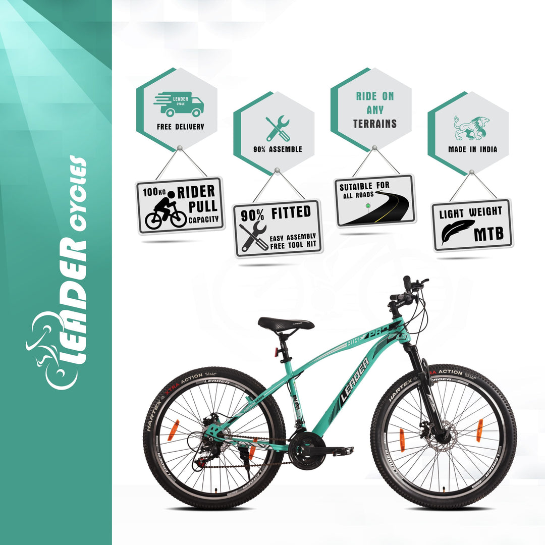 Leader Hike Pro 27.5T 21 Speed MTB Cycle | Free Pan India Installation| Dual Disc Brake and Front Suspension Ideal for 12+ Years