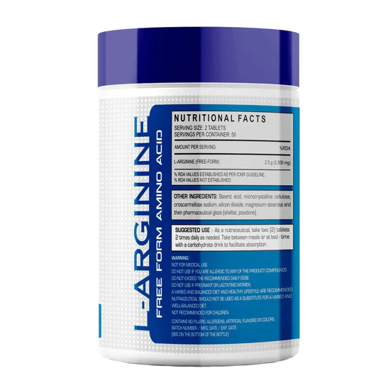 JACK'S NUTRITION L-Arginine 2500mg-100 Tablets |Boosts Stamina | Increases Blood Flow | Nitric oxide Booster | Pre-workout Supplement