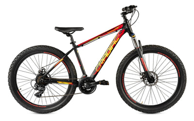CRADIAC ROOSTER | 6061 ALLOY FRAME | SHIMANO POWERED 29 T Mountain Cycle (21 Gear, Black, Red, Only Front Suspension)