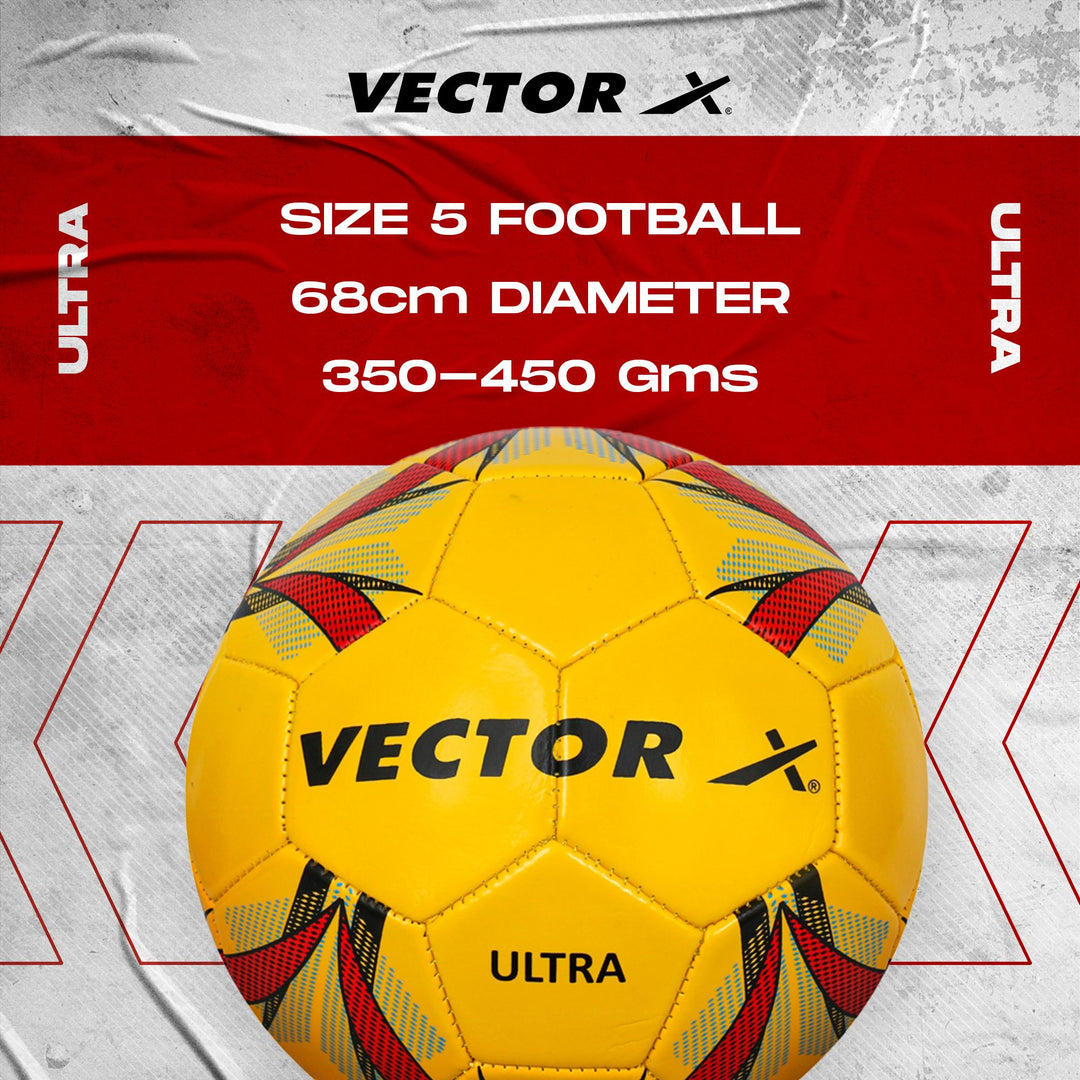 Ultra - Machine Stitched Football | Size - 5 | Suitable Without Grass/International Match Ball/Soccer Balls/Football - Yellow