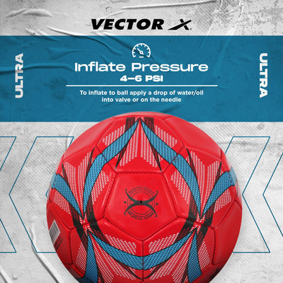 Ultra - Machine Stitched Football | Size - 5 | Suitable Without Grass/International Match Ball/Soccer Balls/Football - Red