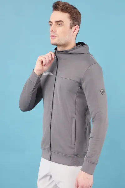 Technosport Men's Active Hooded Fleece Jacket OR78 Iron Grey