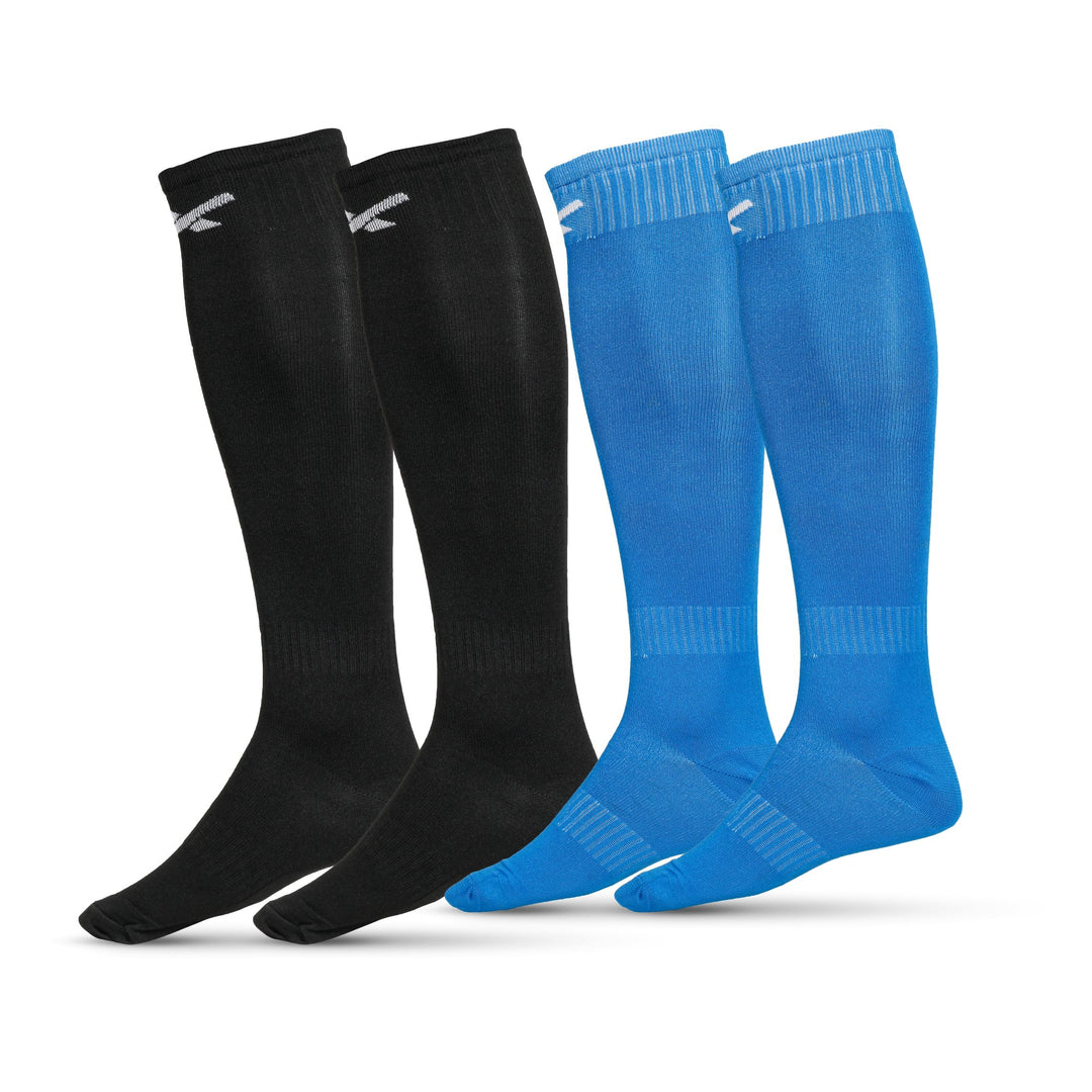 Unisex Solid Knee High (Pack of 4) 11 - 15 Years (Black & Blue)