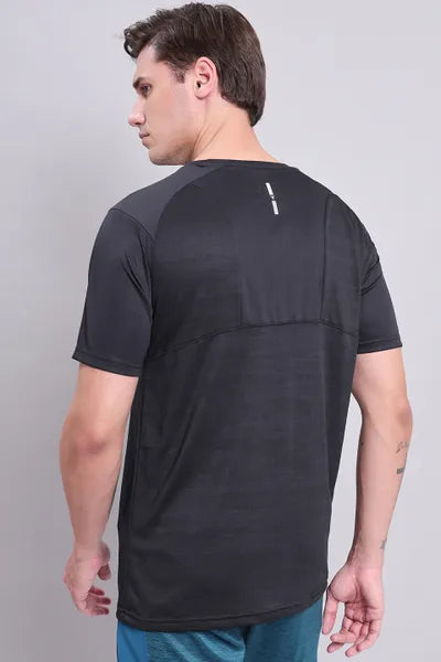 Technosport Mens Active Half Sleeve T-shirt P577-Black