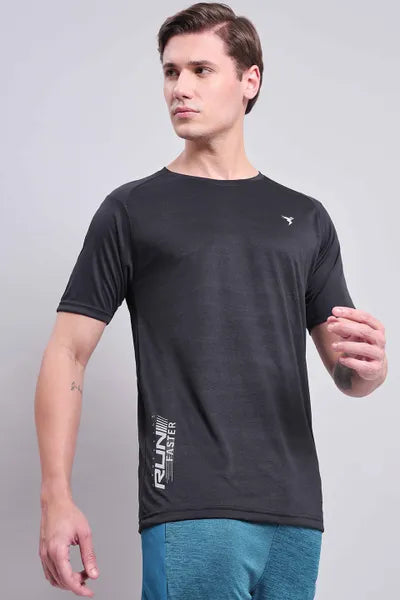 Technosport Mens Active Half Sleeve T-shirt P577-Black