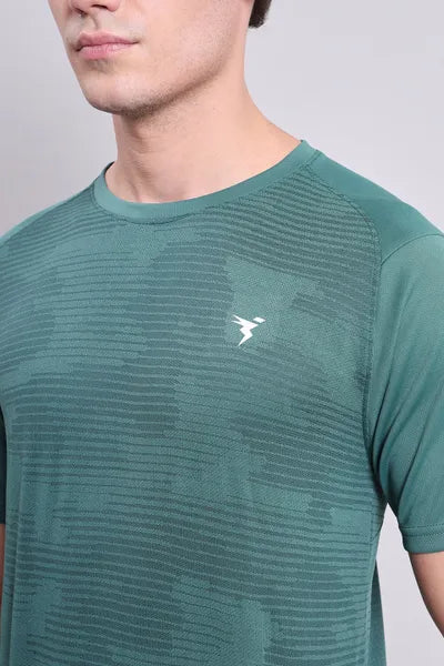 Technosport Mens Active Half Sleeve T-shirt P577-Green