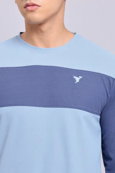 Technosport Mens Active Full Sleeve T-shirt P595 Scale Blue