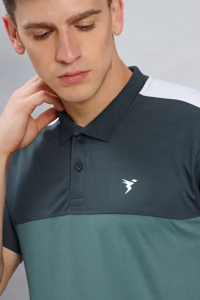 Technosport Mens Active Polo Half Sleeve T-shirt P613 HUNTER GREEN
