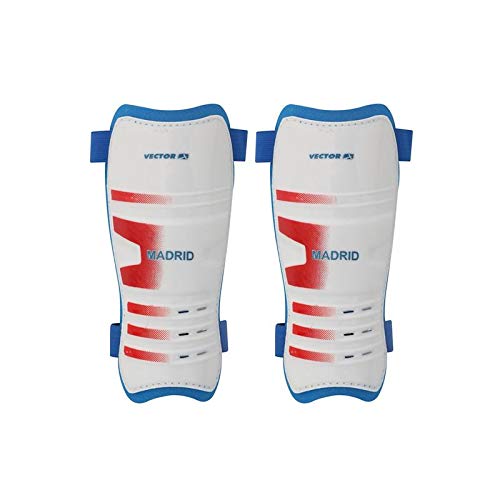 White-Blue MADRID Football Shin Guard 1 pair (Size - L)