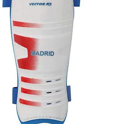 White-Blue MADRID Football Shin Guard 1 pair (Size - L)