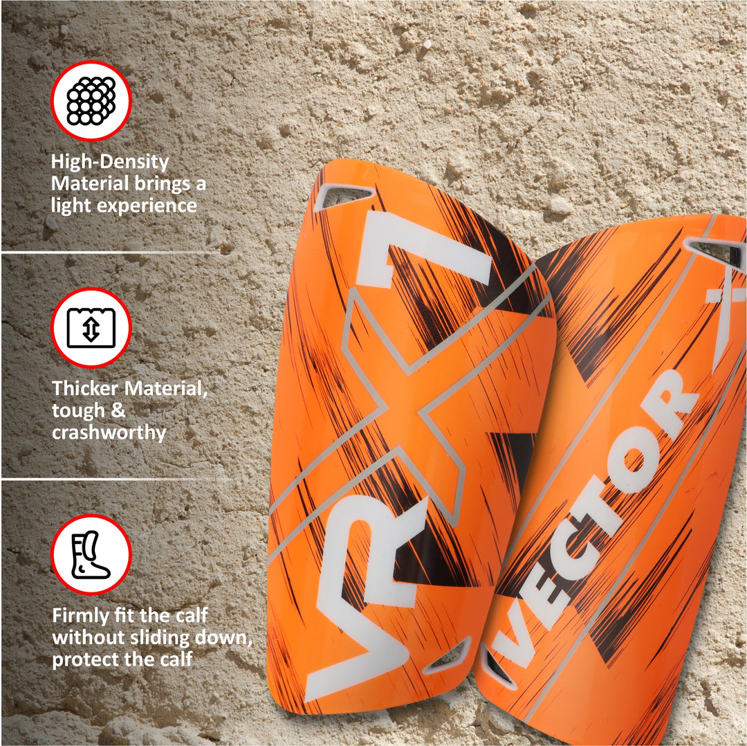 Orange VRX7 Football Shin Guard 1 pair (Size - M)