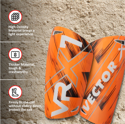 Orange VRX7 Football Shin Guard 1 pair (Size - M)