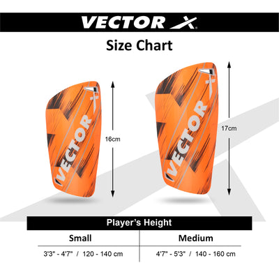 Orange VRX7 Football Shin Guard 1 pair (Size - M)