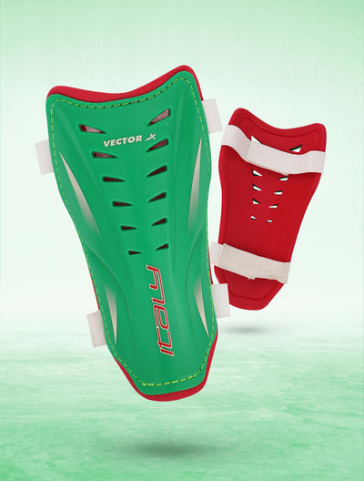 Red-Green Italy Medium Football Shin Guard 1 pair (Size - Men's)